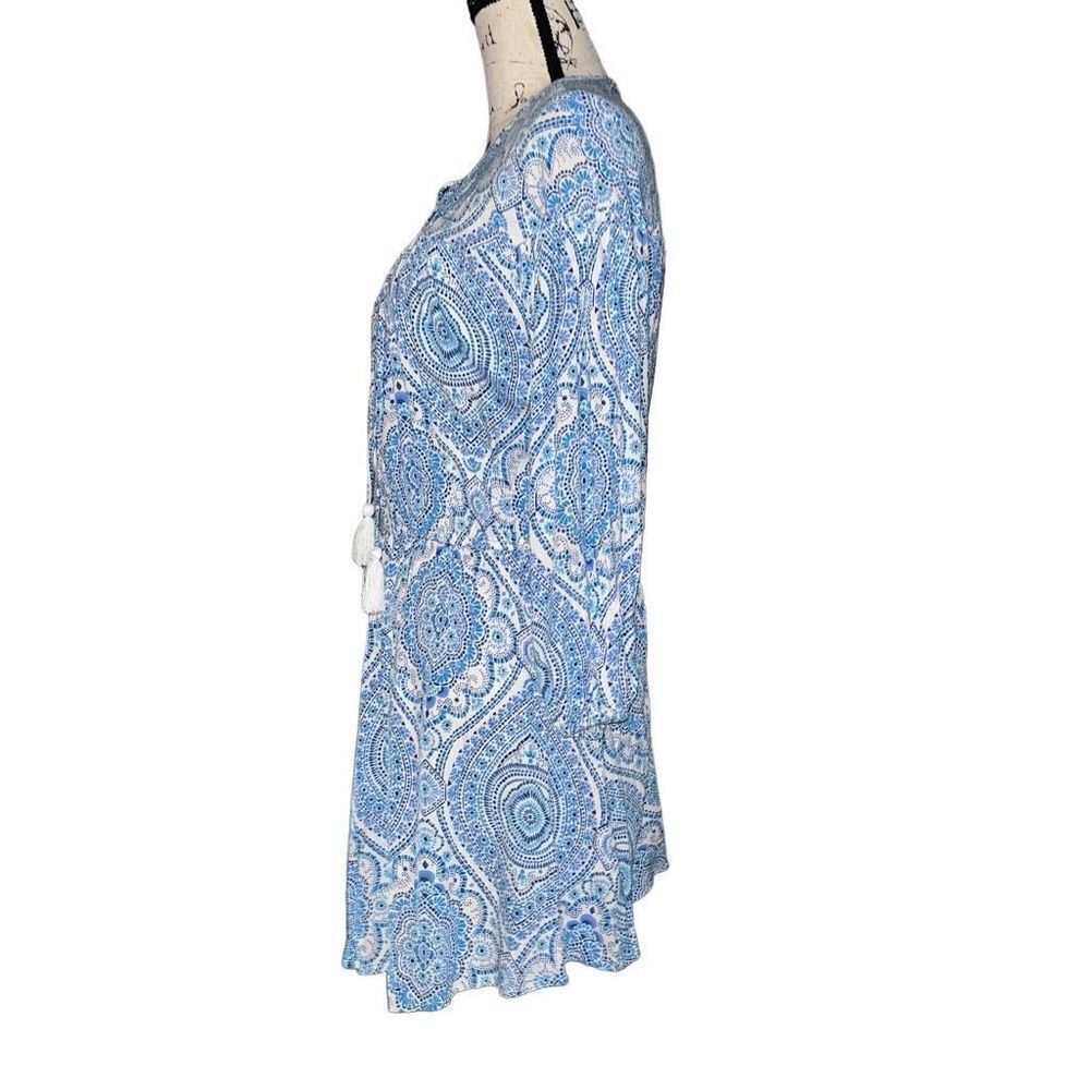 NWT Scoop drop shoulder mini blue & white dress XS - Picture 4 of 7